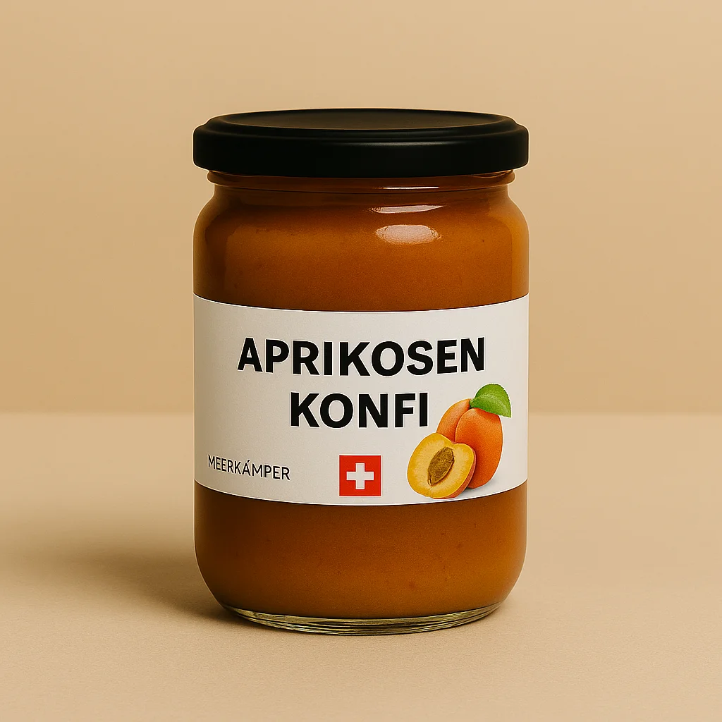 Glas Meerkämper Aprikosen-Konfitüre, handgemacht