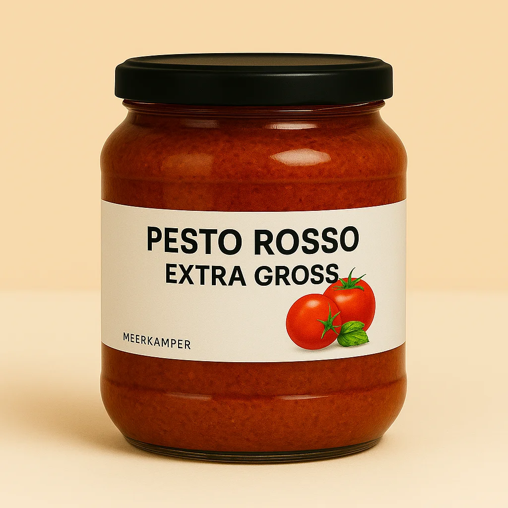 Glas Meerkämper Pesto Rosso, gross, handgemacht