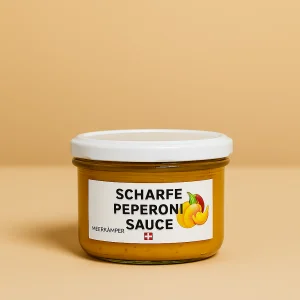 Glas Meerkämper scharfe Peperoni-Sauce, klein, handgemacht