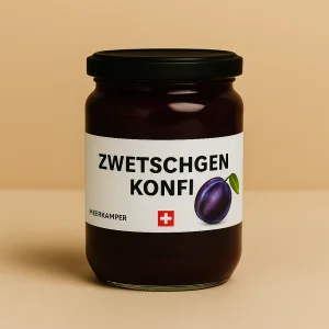 Glas Meerkämper Zwetschgen-Konfitüre, handgemacht