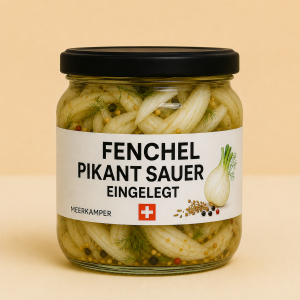 Glas Meerkämper Fenchel pikant sauer eingelegt, handgemacht