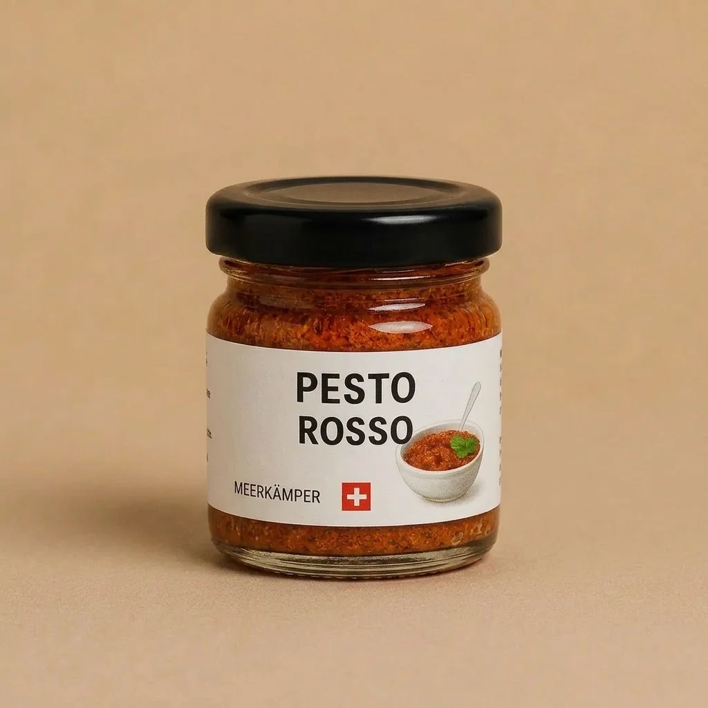 Glas Meerkämper Pesto Rosso, klein, handgemacht